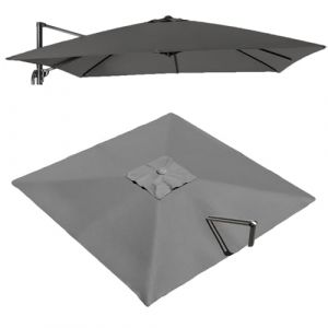 VLKLPZAHAK Housse De Rechange pour Parasol Déporté Carré De 250x250cm Tissu De Remplacement pour Parasol De Patio, Toile De Rechange pour Parasol De Marché Extérieur(Grey,3x3m (9.8x9.8ft)) (A peerless and excellent store, neuf)