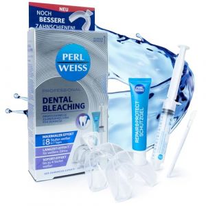 Kit de blanchiment des dents PERLWEISS - Jusqu'&agrave; 8 niveaux de dents plus blanches en 7 jours - Blanchiment des dents sans peroxyde d'hydrog&egrave;ne - Blanchiment des dents professionnel avec effet imm&eacute;diat (WarenPoint, neuf)