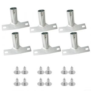 Caswynlife Lot de 6 supports de manche de balai en m&eacute;tal, fixations s&eacute;curis&eacute;es en fer, compatibles avec les tiges de 23,5 mm de diam&egrave;tre, avec vis pour le nettoyage des outils, utilisation &agrave; la maison (Shoufeitec, neuf)