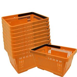 10 corbeilles de vente en plastique avec anse 20 litres 40cm gerbable orange (Gerso International Contracting GmbH, neuf)