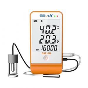 Elitech Enregistreur de Température et Humidité avec Bouteille de Glycol Thermomètre Suivi de Température de Frigo pour Réfrigérateur Médical, GPS-6G (Elitempcontrol, neuf)