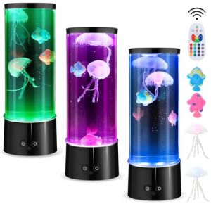 YISITONG Lampe Meduse, Jellyfish Lampes à lave 17 Effets de Lumière Changeants de Couleur - LED Aquarium Méduse Lumière d'ambiance Nuit Lumière pour Chambre des Enfants Maison Bureau (YISITONG-UK, neuf)