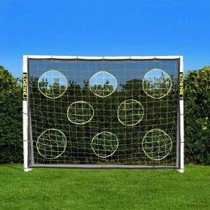 FORZA But de Football en PVC de 2,4 m x 1,8 m | Cage de Foot de Jardin R&eacute;sistante aux Intemp&eacute;ries | Mur de Tir, Ballon et Sac en Option | Entra&icirc;nement &agrave; la Maison (But + Mur de Tir) (Net World France, neuf)