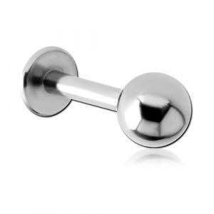 Inoki - Labret acier avec boule - Jonc/Tige 1.6 mm, Long. int. 8 mm, Boule 5 mm (INOKI PIERCING, neuf)