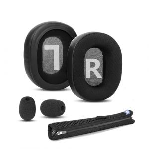 HTINDUSTRY Remplacement des Coussinets et de l'arceau Compatible avec HyperX Cloud II, Cloud III, Cloud Alpha,Cloud Alpha S Gaming Coussinets d'oreille en Tissu Respirant/Mousse Haute densité (HTINDUSTRY-EU, neuf)