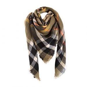Bakicey Femme ch&acirc;le &eacute;charpe Fille &eacute;tole Foulard, Pashmina Echarpe a Carreaux Laine Mode Etole Plaid Foulard Oversize Shawl Cardigan Cachemire Chaud Automne Hiver Manteau Tricot Ponchos et Capes(ZB) (Bakicey, neuf)