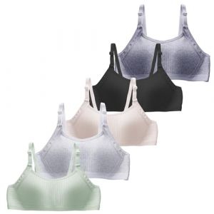 Happy Cherry Lot de 5 Soutien Gorge Adolescente Soutien Gorge sans Armature Brassière Fille 32/70AB 10-12 Ans (OUJINGEU, neuf)
