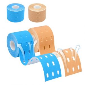 2 bandes Kinesio, 5 m x 5 cm, bandes Kinesio hypoallerg&eacute;niques, design perfor&eacute;, bandes kinesiologiques &eacute;lastiques autocollantes pour le renforcement musculaire des genoux (SHENZHENSHIYUYOUDIANZISHANGWUYOUXIANGONGSI, neuf)