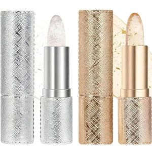 Rouge &agrave; l&egrave;vres transf&eacute;rable qui change de couleur Alchimie des couleurs Teinte automatique au contact, hydratation longue dur&eacute;e et non collante, pour toutes les carnations (Or+Argent) (KunNan-FR, neuf)