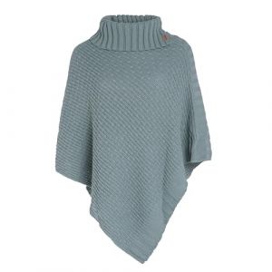 Knit Factory - Nicky Poncho Tricot&eacute; - Cape Femme - Poncho Femme - Poncho pour l&rsquo;Automne et l&rsquo;Hiver - Poncho en Laine et Acrylique - avec col &eacute;charpe - Stone Green - Taille Unique (Knit Factory, neuf)