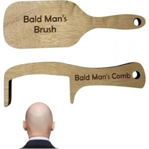 Peigne pour homme chauve, peigne à effiler en bois, brosse et peigne pour homme chauve, cadeau amusant pour homme, amis, famille (Vnuey, neuf)
