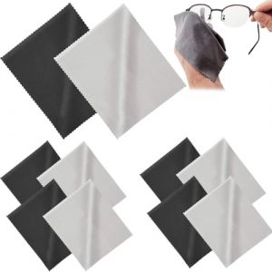 10 PCS Chiffon Lunettes,Tissu de Lunettes de Nettoyage des Lunettes Microfibres,14.5x17.5cm,Essuie Lunettes de Vue,Lingettes lunettes,pour Lentilles, Lunettes, Ecrans, Tablettes,5Gris+5Noir (Newbilty OU, neuf)