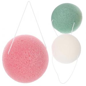 DECORNIJIA 3 Pi&egrave;ces &Eacute;ponge Visage Exfoliante Forme C&oelig;ur et Goutte Eau &Eacute;ponges Nettoyantes &Eacute;paisses pour Visage et Corps et Nettoyage Quotidien (ZhiLight, neuf)