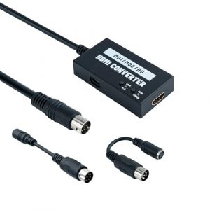Mcbazel Adaptateur HDMI Mega Drive/NEOGEO pour HDTV, Multifonction HDMI Convertisseur Vidéo 4:3/16:9, 720P/1080P pour Mega Drive 1/Mega Drive 2/NEOGEO (TransChased, neuf)