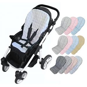 Housse d'été pour poussette - Coton - Matelas Fraîcheur Universel Chariot - Marque Vizaro (Bleu Carreaux Vichy - Coton Premium 100 %) (Vizaro Made In Europe - France, neuf)