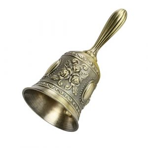 Dereine Cloche,Cloche &agrave; Main,Cloche &agrave; Main en M&eacute;tal,Clochette &agrave; Main,Cloche &agrave; Main Cloche de Table pour L'&eacute;cole,Restaurant,H&ocirc;tel,D&eacute;corations De No&euml;l (Bronze) (lanshengkeji, neuf)