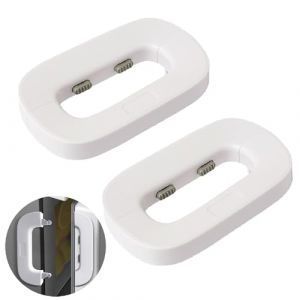 Oruiiju Lot de 2 Serrure de porte de r&eacute;frig&eacute;rateur de s&eacute;curit&eacute; enfant,pour r&eacute;frig&eacute;rateur/cong&eacute;lateur - utilisant un adh&eacute;sif 3M-Aucun Outil ou Perceuse N&eacute;cessaire(Blanc) (Oruiiju-FR, neuf)