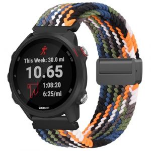 Wanme Bracelet Compatible pour Garmin Vivoactive 5/Forerunner 55/Forerunner 245/254 Music/Forerunner 645/645 Music Femme Homme, 20mm Bracelet de Magn&eacute;tique Elastique pour (20mm, Jean) (DgYuanLiYuan, neuf)