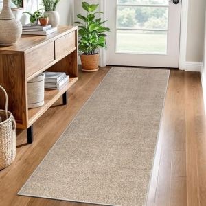 Tapis Couloir Long 90 x 200 cm Tapis de Cuisine Devant Evier Lavable Antiderapant Tapis de Passage Couloir Paillasson Tapis Entree Interieur Tapis de Sol pour Couloir Cuisine Chambre Escalier Beige (jintailan888, neuf)