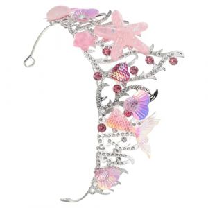 SEWACC Couronne Sir&egrave;ne Fille Bandeau Coquillage Rose Strass et M&eacute;tal, Accessoire Cheveux pour Anniversaire et F&ecirc;te Th&egrave;me Mer, Bandeau D&rsquo;anniversaire D&eacute;cor Mer, Pr&eacute;sent D&eacute;guisement Plage (Quick Research Sha, neuf)