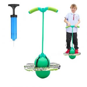 MeYuxg Ballon Sauteur avec Poignée, Balance Board Ballon Fitness, Capacité de Charge de 100 kg, Pogo Stick, Baton Sauteur Adulte Enfant, pour L'entraînement de L'équilibre et Le Sport (Vert) (lovehomevp, neuf)