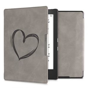 kwmobileÉtui Compatible avec Kobo Aura H2O Edition 1 Coque - Étui à Rabat magnétique tabletteeReader Similicuir - Gris (SX-Commerce, neuf)