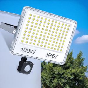 TASINUO Projecteur LED Ext&eacute;rieur avec D&eacute;tecteur 100W, 10000LM 6500K Spot LED Ext&eacute;rieur Detecteur de Mouvement, IP67 Etanche Eclairage Exterieur avec Detecteur pour Jardin, Patio, Garage (JUPAIEU, neuf)