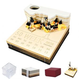Calendrier 3D 2026, Magic Castle 3D, semainier 2026, calendrier de table Harry avec lumi&egrave;re, calendrier hebdomadaire, sculpture en papier avec porte-stylo, ornement de bureau, cadeau cr&eacute;atif 2026 (RUNMALL, neuf)