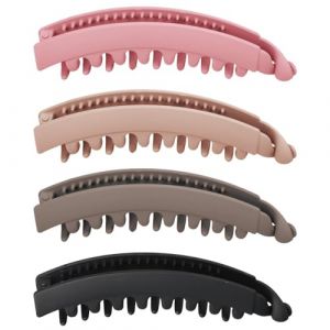 Ehuihuan Banana Hair Clip, Pince &agrave; Cheveux Banane Grande Griffes, Grosse Pince &agrave; Cheveux Epais, Barrette &agrave; Cheveux Banane, Queue de Poisson Clip, Large Claw Clips for Thick Hair 13x3cm 4PCS (Ehuihuan, neuf)