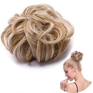 Extension Cheveux a Clip Postiche [ Volumineux ] Chignons Cheveux Postiche Queue de Cheval Chouchou Updos Chignons Postiche Chignon Extension Scrunchie - Blond (Shiny Collection-88, neuf)