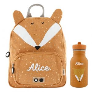 upstitch studio Trixie Sac à dos et gourde pour enfants, sac à dos de maternelle, sac à dos et gourde pour enfants, personnalisables avec nom individuel ou en kit, Renard, Set: Rucksack BIG + Flasche (upstitch studio, neuf)