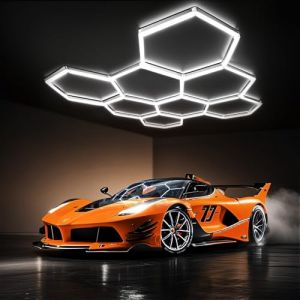 8 Hex Plafonnier LED hexagonal pour garage-35pcs lot de tubes lumineux, &eacute;clairage de plafond LED super lumineux 280W 6500K pour garage, entrep&ocirc;t, atelier, salle de sport, sous-sol, salle de lavage (HaiYun Direct Store, neuf)