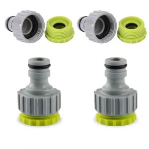 4 Pcs raccords de tuyau d'arrosage, 1/2 Pouce 3/4 Pouce 2 en 1 Connecteurs de Robinet, Raccord de tuyau d'arrosage, Adaptateur de tuyau d'arrosage (Rfervgauk, neuf)
