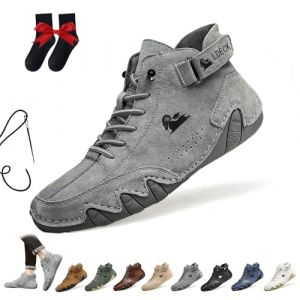 Bottes Hautes En Daim Faites À La Main Italiennes Chaussures Beck for Hommes Baskets Décontractées Imperméables En Daim Bottines D'extérieur Antidérapantes Et Respirantes Pieds Nus(gris,47 EU) (Clearlove10, neuf)