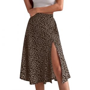 Générique Jupe Longue Femme Ete Fluide Bohème Jupe de Plage Femme Robe Florale Femme Chic Jupe Taille Haute Decontractée Jupes Femmes D éTé Jupe Mi Longue Femme Jupe Portefeuille Femme Femme Mode (KEIDE, neuf)