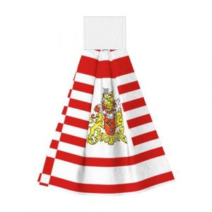Serviette à suspendre en polaire corail pour enfants et adultes, serviette de bain et cuisine à suspendre, drapeau du Sénat de Brême super absorbante (yangxiqiangbaihuo, neuf)