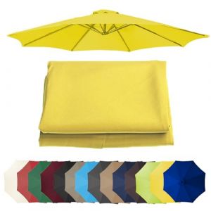 Auvent De Rechange Pour Parasol 3.0m/3.50m, 6 Baleines/8 Baleines Toile De Rechange Pour Parasol Déporté, Dessus De Parapluie De Remplacement Pour Parasol De Jardin Terrasse Plage(Yellow,300CM/6 RIBS) (Lzb ymx, neuf)