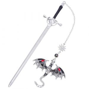 Metal Marque Page, Marque pages Dragon, Antiquité Marque Page, Marque-Page éPée Livré Avec un Pendentif, Pour Les Amateurs De Lecture Cadeau Amusant Pour Les Femmes Et Les Hommes(Argent) (shenzhenshijinfuyuandianzishangwuyouxiangongsi, neuf)