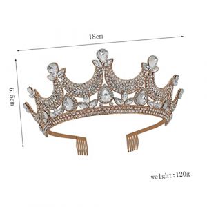 PACKOVE couronne de mari&eacute;e cheveux de mariage accessoires de cheveux pour la mari&eacute;e couronnes pour accessoires de cheveux de mari&eacute;e Tiara de mariage diad&egrave;me de mari&eacute;e Dor&eacute; (Spring TU, neuf)