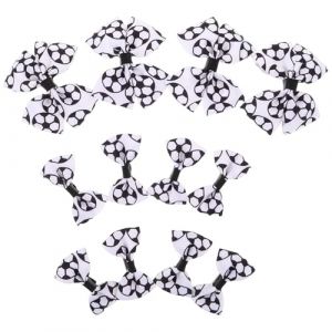 DECHOUS Lot de 12 Barrettes Nœuds pour Cheveux Filles Thème Football Accessoires Cheveux Noirs et Blancs Confortables et Légères pour École Fêtes Sportives et Usage Quotidien (Delicious.C, neuf)