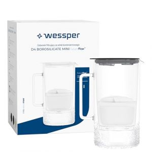 Wessper Carafe filtrante en verre 2L, sans BPA Carafe &agrave; eau avec compteur de filtre intelligent, Pichet avec cartouche filtrante au charbon actif et anti-calcaire - Noir (agdmaster, neuf)