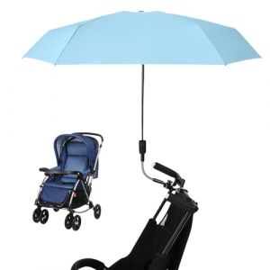 Sporgo Parasol pour poussette : protection UV 50+, parasol universel, réglable, protection solaire, poussette, pour tubes ronds et ovales, diamètre du parasol : 90 cm, bleu (BAOBAOBAOB, neuf)
