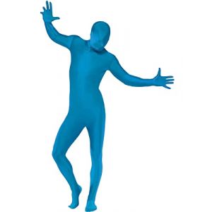 Funidelia D&eacute;guisement Seconde Peau bleu pour homme et femme, Inclut: Combinaison compl&egrave;te avec ouverture au niveau du cou et banane, Taille XL - Tenue pour adultes pour f&ecirc;tes, Carnaval et Halloween (Funidelia FR-BE-LU, neuf)