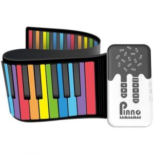 49 Touches Flexibles Enroulables Piano Num&eacute;rique &Eacute;lectrique Clavier Pliant Piano Entr&eacute;e USB Midi Sortie Silicone Portable Rechargeable Piano pour D&eacute;butants (camerony, neuf)