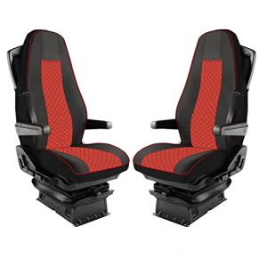 Generisch Jeu de housses de siège pour camion Volvo FH4 FH5 en cuir écologique 1+1 (rouge) (PRO GROUP DE, neuf)