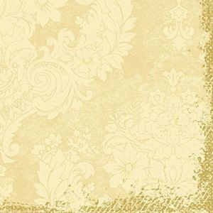 Duni Lot de 50 serviettes 4 plis pliage 1/4 40 x 40 cm royal Cream, classique (Warenhaus Ebeling, neuf)