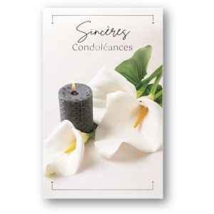 Editions Cely Lot de 5 Cartes Sincères Condoléances - Enveloppes incluses - Papeterie Premium (Arum 2) (Emball'Art, neuf)