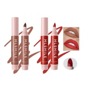 Crayon à lèvres liquide rouge mat et marron, stylo de teinture à lèvres pour femme, marqueur à lèvres longue durée avec pointe précise, hydratant naturel, séchage rapide, imperméable (SuiXingKeJiShop, neuf)