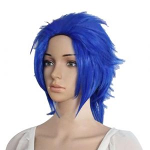 Anime Cosplay Perruque Pour Fairy Tail Levy Mcgarden Court Bleu Style Femmes Fille Cheveux Résistants À La Chaleur Fête D'halloween (tianyuyoupin, neuf)