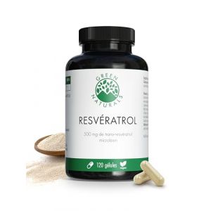 Trans Resvératrol 500 mg - 120 gélules - Pureté : >98% de trans-resvératrol - Fabrication allemande - 100% végétalien et sans additifs - Approvisionnement pour 4 mois - Green Naturals® (Heilpflanzenwohl, neuf)